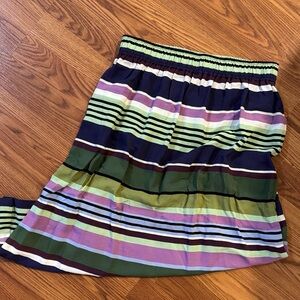 LOFT Striped Multicolor Women's Midi Skirt, Small
